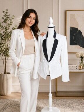 White House Black Market Black and White Blazer